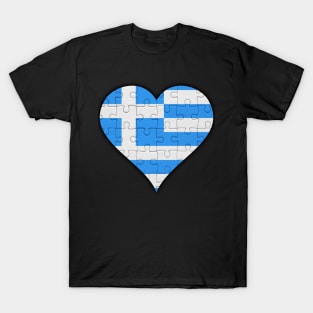 Greek Jigsaw Puzzle Heart Design - Gift for Greek With Greece Roots T-Shirt